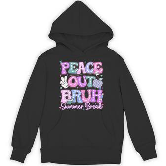 Peace Out Bruh Summer Break Last Day Of School Goodbye Hoodie | Seseable UK