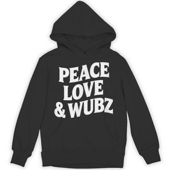 Peace Love & Wubz Edm Dubstep Rave Dance Phrase Hoodie - Thegiftio UK