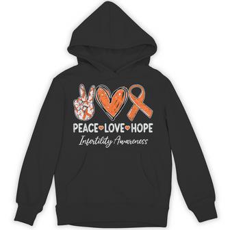 Peace Love Hope Infertility Awareness Transfer Day Ivf Hoodie - Thegiftio UK