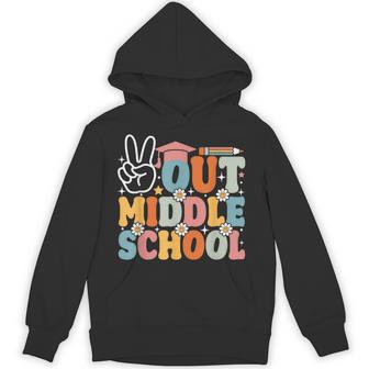 Peace Out Middle School Last Day Of School Graduation Hoodie - Thegiftio UK