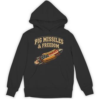 Pig Missiles And Freedom 4Th Of July Hotdog Hoodie - Thegiftio UK