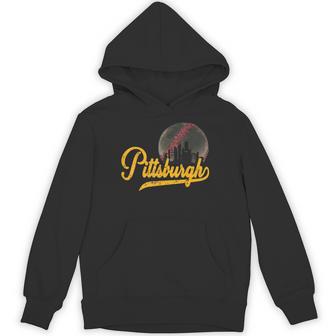 Pittsburgh Jersey Style Vintage Pittsburgh Skyline Hoodie - Thegiftio UK