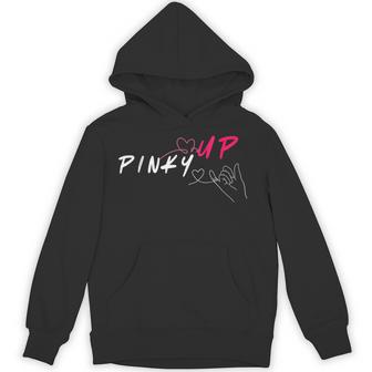 Pop Inspired Pinky Up Cute Kats Eye Hand Heart Gesture Hoodie - Thegiftio UK