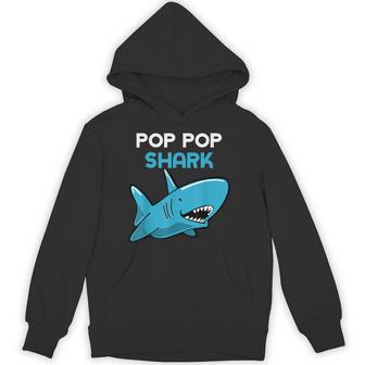 Pop-Pop Shark Family Grandpa Poppop Hoodie - Thegiftio UK