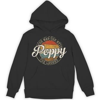 Poppy Man Myth Legend Stamp Fathers Day Grandpa To Be Hoodie - Thegiftio UK
