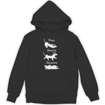 Posetretchavasanaジャック・ラッセル・テリア犬 長袖tシャツ パーカー - Kawaiitshirt