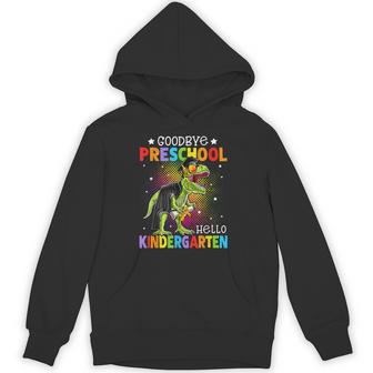 Preschool Graduation Hello Kindergarten T-Rex Dino Boys Kids Hoodie - Monsterry
