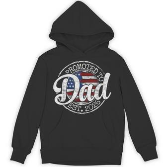 Promoted To Dad Est 2026 Stamp First Time Daddy To Be Hoodie - Thegiftio UK