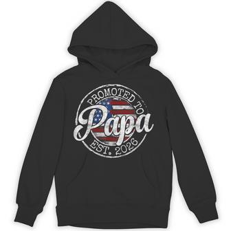 Promoted To Papa Est 2026 Stamp First Time Dad To Be Hoodie - Thegiftio UK