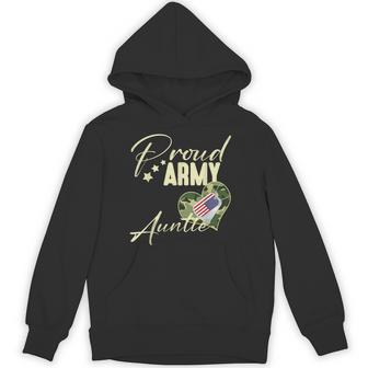 Proud Army Auntie Camouflage Dog Tag Usa American Flag Hoodie - Monsterry