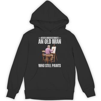 Proud Old Man Painter Dad Grandpa Father’S Day Hoodie - Thegiftio UK