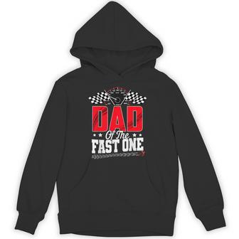 Racing Car Family Dad Of The Fast One 1St Birthday Boy Hoodie - Thegiftio UK
