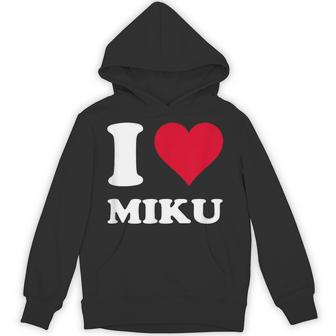 Red Heart I Love Miku Hoodie - Monsterry