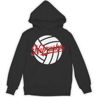 Red Nebraska Volleyball Ball Hoodie - Thegiftio