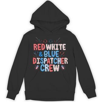 Red White Blue 911 Dispatcher Crew Us Flag 4Th July Police Hoodie - Thegiftio UK