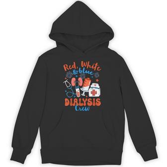 Red White Blue Dialysis Crew Fireworks 4Th Of July Hoodie - Thegiftio UK