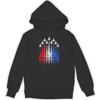 Red White Blue Patriotic Jets Usa Flag Boys 4Th Of July Hoodie - Thegiftio UK