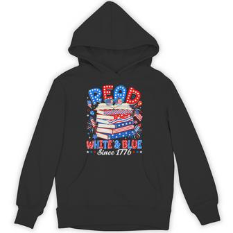 Red White And Blue Usa Patriotic Read 4Th Of July Bookish Hoodie - Thegiftio UK