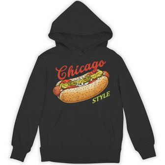 Retro Chicago Hot Dog Hotdog Tourist Summer Souvenir Travel Hoodie - Thegiftio UK