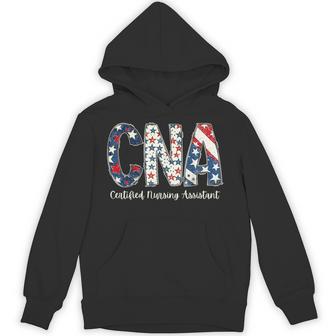 Retro Cna Certified Nursing Assistant Us Flag 4Th Of July Hoodie - Thegiftio UK