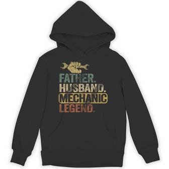 Retro Father Husband Mechanic Legend Mechanic Cars Hoodie - Thegiftio UK