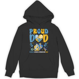 Retro Proud Dad World Down Syndrome Day Father Boy Men Hoodie - Thegiftio UK