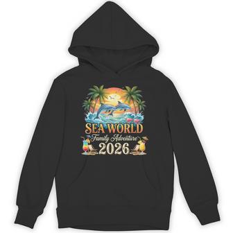 Retro Sea World Family Adventure 2026 Dolphin Ocean Souvenir Hoodie - Thegiftio UK