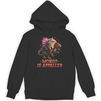 Retro Vintage Mongo Is Appalled Princess Cat Riding Dinosaur Hoodie - Thegiftio UK