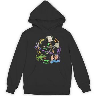 Rock Paper Scissors Lizard Spock Diagram Humor Geek Game Hoodie - Thegiftio UK