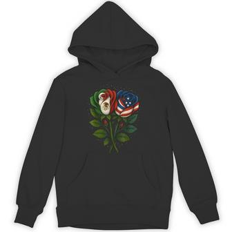 Roses Half American Half Mexican Usa Mexico Flag Hoodie - Thegiftio UK