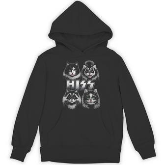 Hiss Cat Kittens Rock Music Lovers Birthday Idea Hoodie - Monsterry