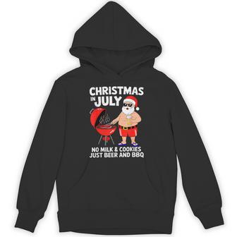 Santa No Milk Cookies Just Bbq Christmas In July Party Hoodie - Thegiftio UK