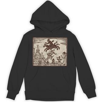 Satanic Occult Midnight Ride ゴスホラー 美的 木版画 長袖tシャツ パーカー - Kawaiitshirt