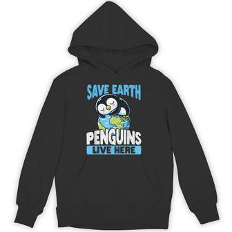 Save The Earth Penguins Live Here Earth Day Hoodie - Thegiftio