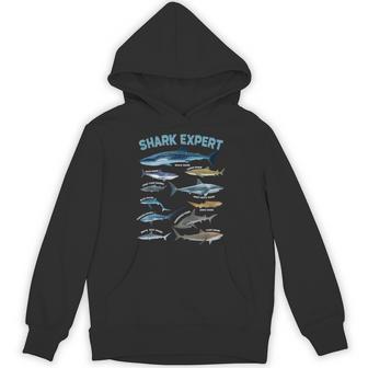 Shark Expert Guide Featuring 12 Species Whale To Hammerhead Hoodie - Thegiftio UK