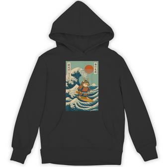 Shiba Inu Samurai Surfing Japanese Wave Hoodie - Thegiftio UK