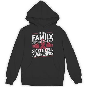 Sickle Cell Awareness Anemia Family Suport Burgundy Ribbon Hoodie - Thegiftio UK