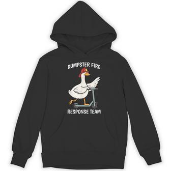 Silly Goose Dumpster Fire Response Team Firefighter Coworker Hoodie - Monsterry