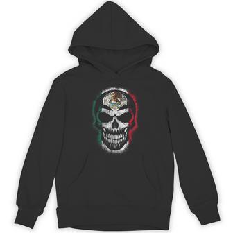 Skull Mexican Flag Mexicopraytyleintage パーカー - Kawaiitshirt