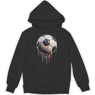 Soccer Ball Football Player And Fan Game Day Drip Graphic Hoodie - Monsterry