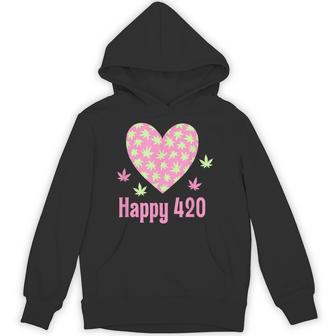 Stoner 420 Weed Women's Pink Cute Marijuana Pot Leaf Hoodie - Thegiftio UK
