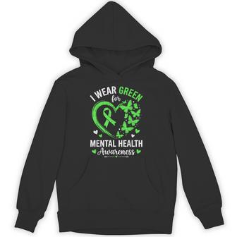 Support Squad Mental Health Matters Awareness Green Ribbon Hoodie - Thegiftio UK