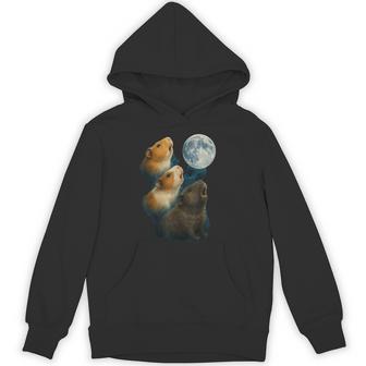 Three Guinea Pigs Howling At The Moon 3 Guinea Pigs Moon Hoodie - Thegiftio UK