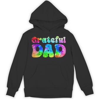 Tie Dye Dad Retro Distressed Grateful Dad Father's Day Hoodie - Thegiftio UK