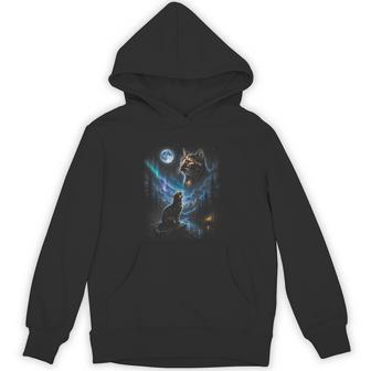 Tortoiseshell Cat Howling At Moon Vintage Cat Halloween Hoodie - Thegiftio UK