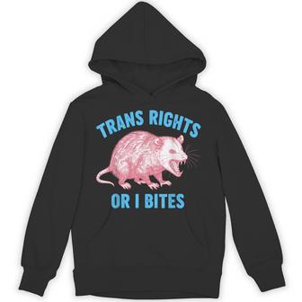 Transgender Lgbt Pride Month Possum Trans Rights Or I Bite Hoodie - Thegiftio UK