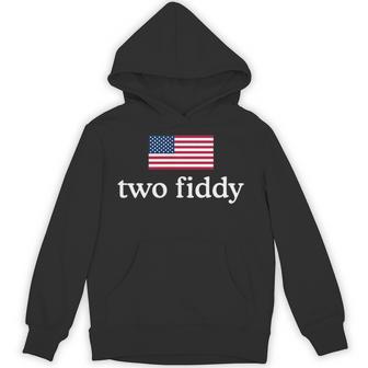 Two Fiddy 4Th Of July Patriotic 2 Fiddy Front&Back Hoodie - Thegiftio UK