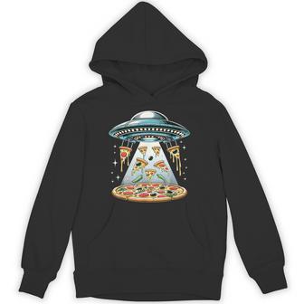 Ufo エイリアン 食べるピザ誘拐 面白い食べ物愛好家 パーカー - Kawaiitshirt