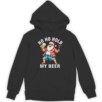 Ugly Christmas In July Summer Santa Beach Hawaiian Party Hoodie - Thegiftio UK