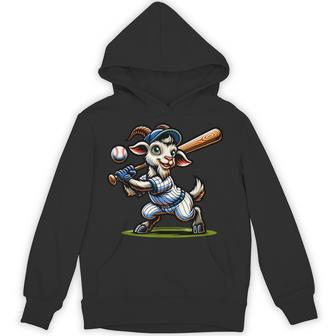 Unique Goat & Baseball Enthusiast Sports Hoodie - Thegiftio UK